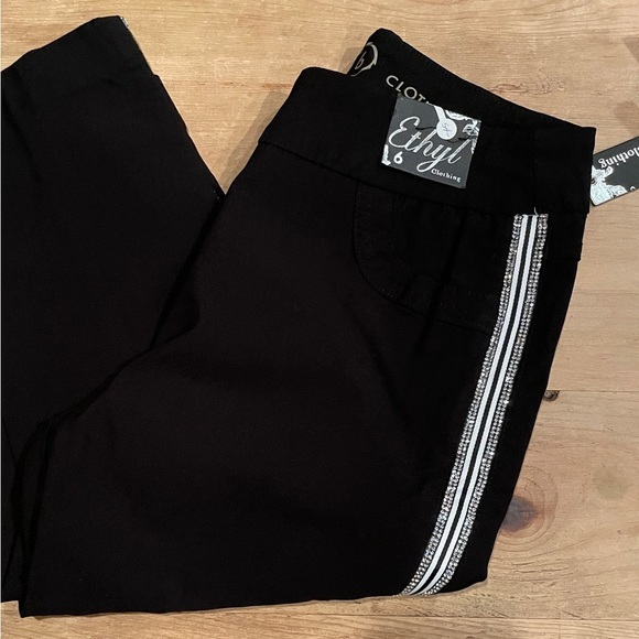 Ethyl Pants - ETHYL VTG black bling track short pants capris cropped y2k Funky Diva Eclectic 6
